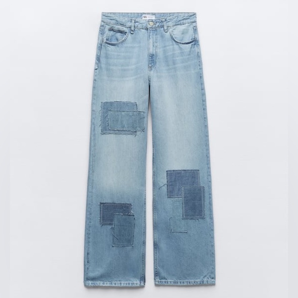 ZARA MID-RISE TRF SUPER WIDE LEG JEANS
